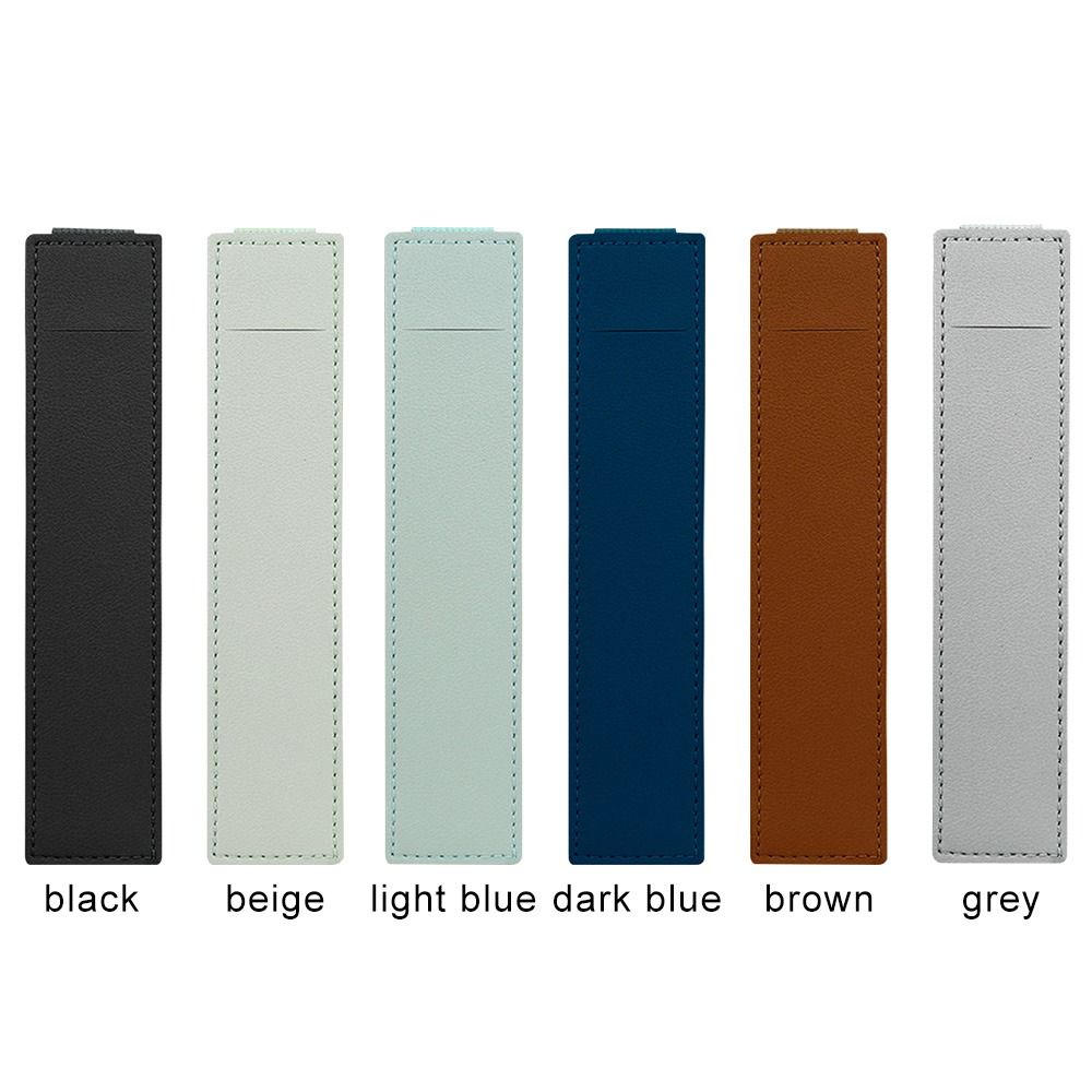 Office Meeting Pu Leather Elastic Buckle Pen Bag Pen Clip Pencil Case Pen Holder