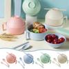 1 Set Multi-use Noodle Bowl Food Grade Heat-resistant with Lid And Tableware Kitchen Student Dormitory Use