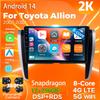 Android 14 Carplay Auto For Toyota Allion 2007 - 2020 Car Radio 4G+WIFI Player Multimedia Stereo Navigation Video GPS Head Unit