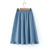 Half Skirt Women Cotton Summer Casual Versatile Elastic Women's Skirt Loose Comfortable Large Size Pleated Skirt