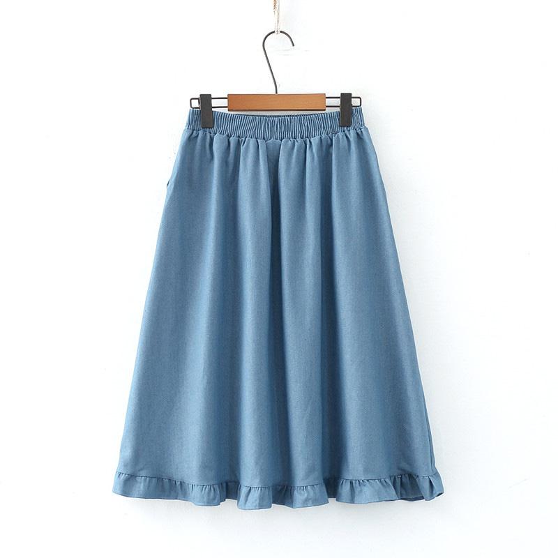 Half Skirt Women Cotton Summer Casual Versatile Elastic Women's Skirt Loose Comfortable Large Size Pleated Skirt