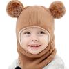Doitbest Baby Boy Beanie Protect Neck Solid Windproof Winter Child Infant Knit Hat Knitted Warm Fleece Kids Girls Earflap Caps
