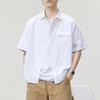 Summer Short-sleeved Shirt Men's Pure Cotton Japanese Retro Simple Loose Shirt