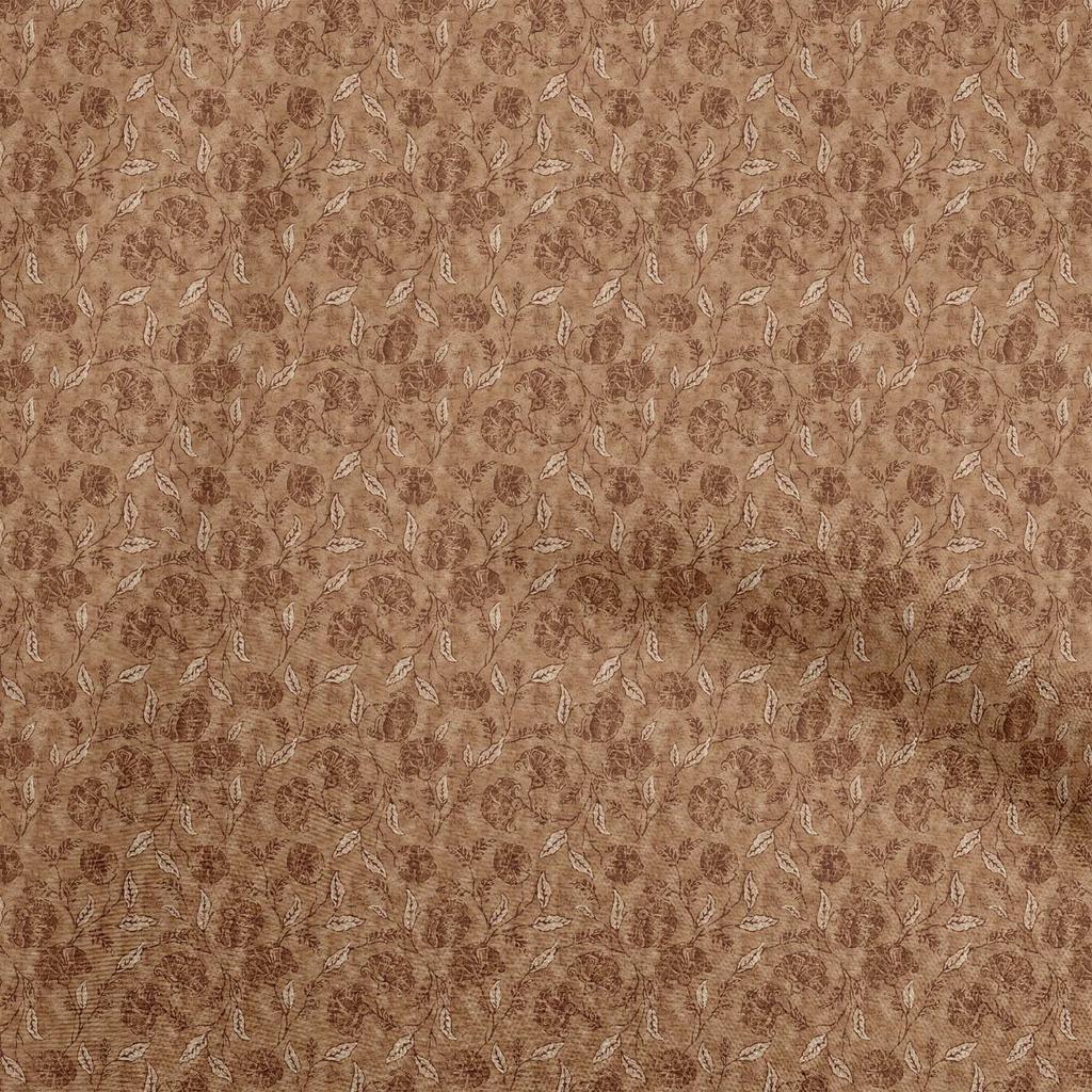 oneOone Cotton Flex Brown Fabric Batik Sewing Material Print Fabric By The Yard 40 Inch