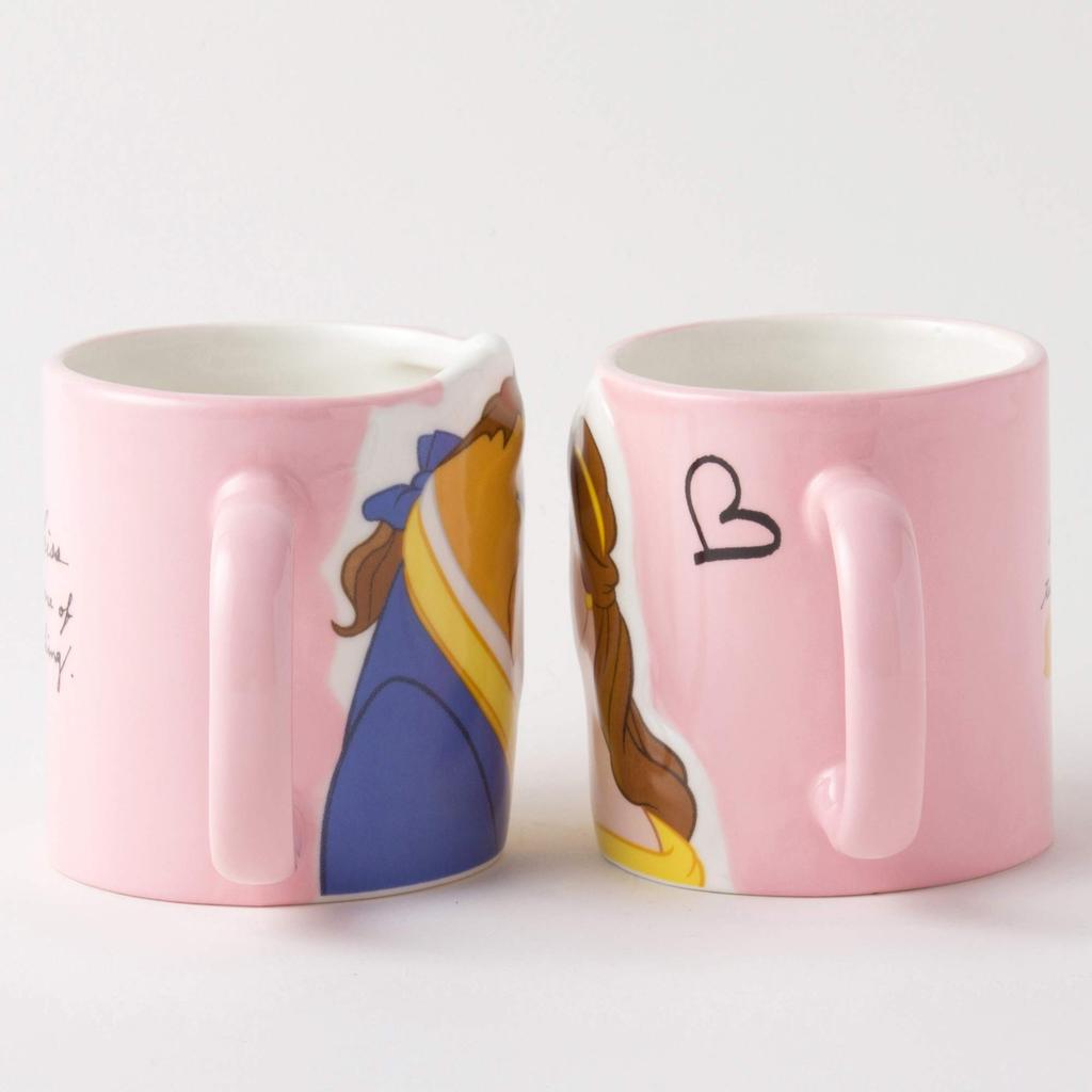 Disney and the Belle Beast Kissing Pair Mugs 300ml SAN2519 "Beauty Beast" &