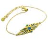 [P7950] - Designer Bracelet Steel 'Boho' Turquoise Gold - 30x11 Mm