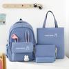 Women's Four-Piece Backpack Set Rabbit Ear Student's Schoolbag Large Capacity Spine Protection Backpack