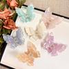 1PC New Butterfly Hair Claw Sweet French Acetate Fiber Shark Clamp Retro Colorful Hair Decorate Long Hair Clip Accessories