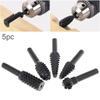 5pc Black Woodworking Wolf Tooth Stick Rotary File DIY Grinding Accessories Set Electric Grinding Head Tool