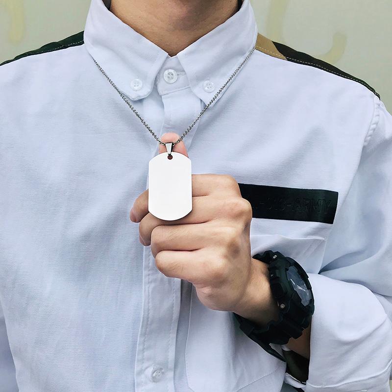 In the Darkest Hour When Demons Come Brothers Dog Tags for Men Stainless Steel Pendant BFF Necklaces Fraternal Gift