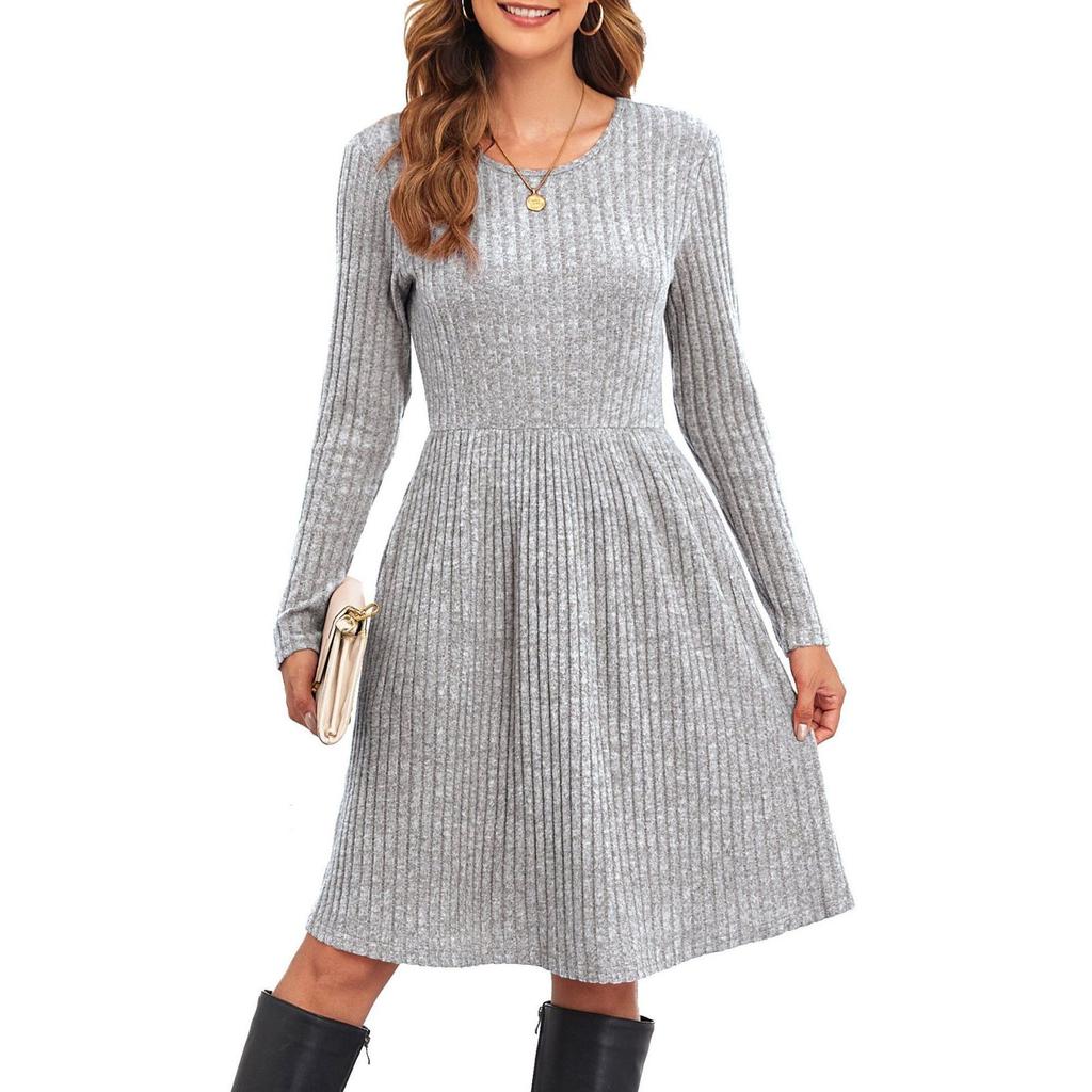 Women's Casual Long-sleeved Loose Solid-color Dress
