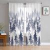 Trees Forests Silhouettes Abstract Sheer Curtains for Kids Bedroom Living Room Voile Window Curtains Tulle Drapes