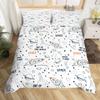 Kids Rocket Duvet Cover Twin Boys Space Planet Theme Bedding Set 3pcs Set Watercolor Spaceship Stars Universe Comforter Cover