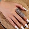 1pc Vintage Ethnic Style Zircon Cut Out Women's Ring Daily Versatile Accessory