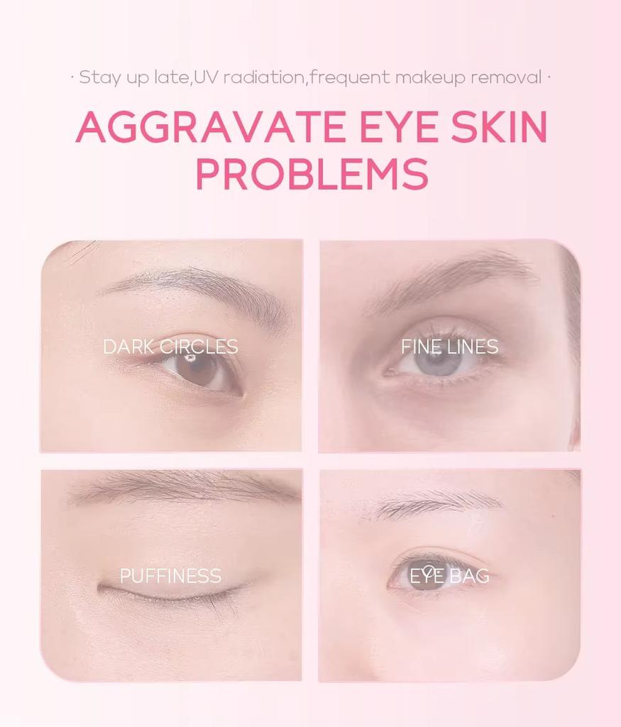 LAIKOU Sakura Eye Serum Eye Roller Massage Hyaluronic Acid Skin Care Eye Bags Cream Moisturizing Dark Circles 15ml