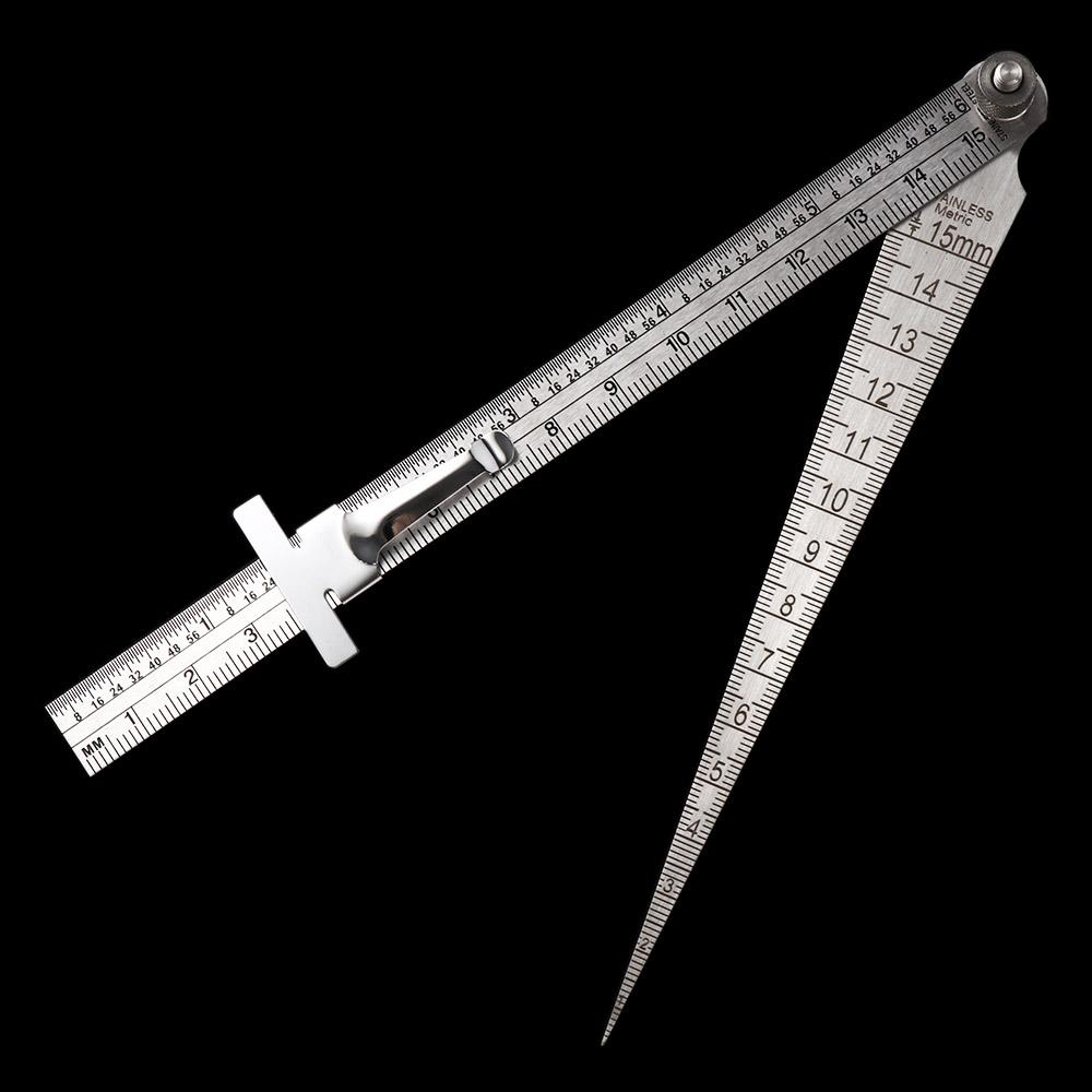 Feeler Gauge Stainless Steel Gap Gauge Depth Ruler Taper Welding Gauge Tapered Ruler Measuring Tool