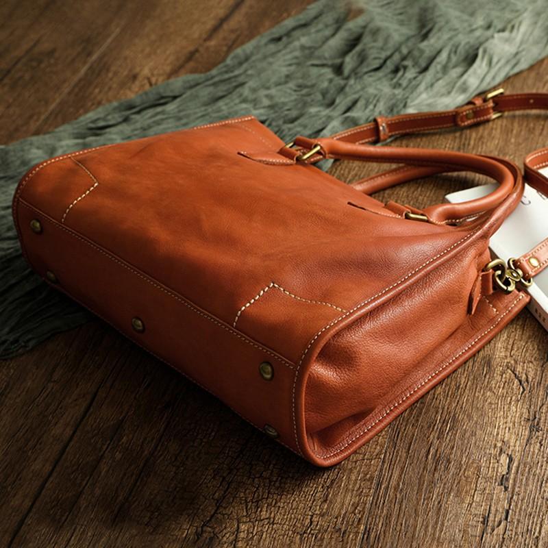 Johnature Genuine Leather Large Handbag Women Bag Natural Soft Cowhide Casual Tote Solid Color Simple Shoulder Bags