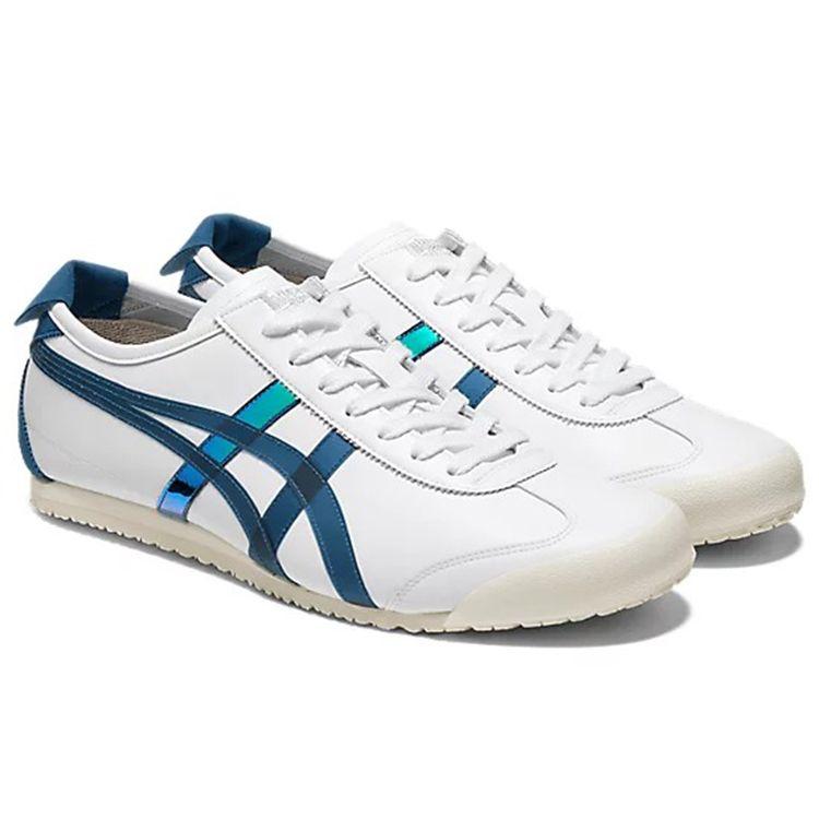 ONITSUKA TIGER Mexico 66 Comfortable Lightweight Breathable Durable Non-Slip Low-Top Casual Running Shoes Unisex Sneaker White Blue 1183B921-100