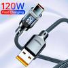 120W 6A USB  Type C To Type C Cable  Fast Charging USB USB C  Data Cable with LED Display for Xiaomi Samsung Huawei