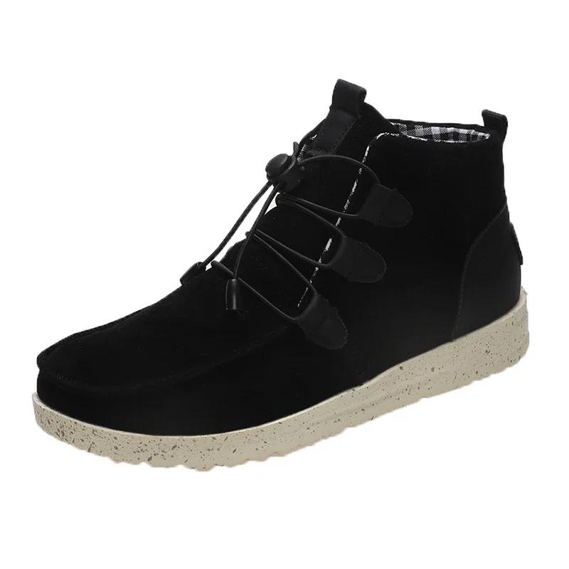 Fashion 2024 Autumn Winter Women Ankle Boots Casual Round Toes Lace Up Patchwork Leather Ladies Flat Heels Short Boots Plus Size 35-43