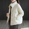 Women's Stand Collar Puffer Jacket Korean Winter Jacket Thicken Warm Long Sleeve Lightweight Outerwear Cotton Padded Coat