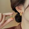 Oval Round Twisted Ear Buckle Niche Design Sense Simple Earrings Fashion Temperament Versatile Earrings High Sense