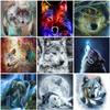 Wolves DIY 5D Diamond Painting Cross Stitch Kits Full Round Mosaic Diamond Art Embroidery Animal Rhinestone Art Wall Decor