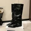 Fashion Designer New High-heeled Women Boots Pointed Toe Long Boots for Women Sexy Punk Gothic Boots Paris European and American Female