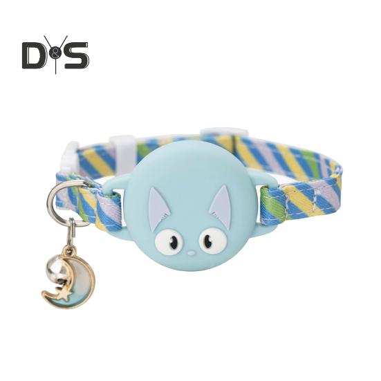 Держатель для трекера, ошейник для домашних животных с колокольчиком, регулируемый светоотражающий ошейник для собак и кошек с чехлом для AirTag, GPS-искатель, аксессуары для котят, щенков