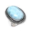 Larimar Gemstone 925 Sterling Silver Jewelry Ring Size 7