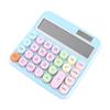 Mechanical Calculator 12 Digit Large LCD Display Big Round Button 15 Degrees Tilt Screen Cute Candy Colored Dual Power