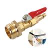 Winterize Blowout Adapter 3/4 Inch Male GHT Thread Quick Connecting Plug with Ball Valve Antifreeze Blow Out Water Adapter Brass