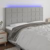 VidaXL LED Headboard Bedroom Furniture Double Bed Accessory Head of Bed Frame Interior Light Grey 3122438