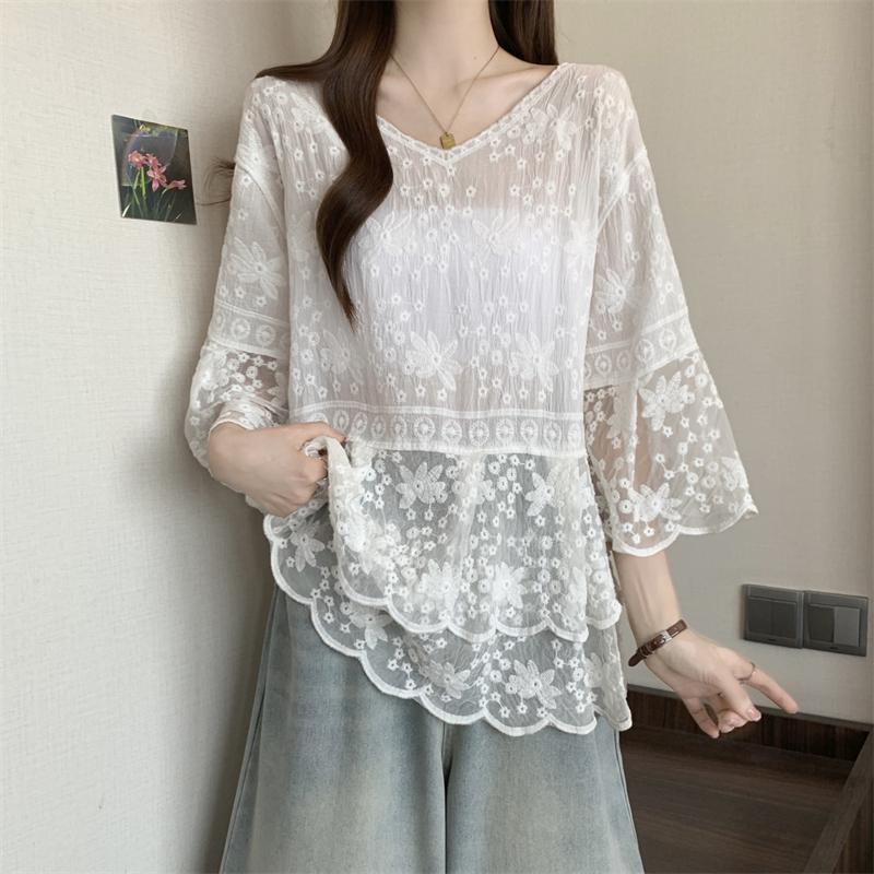 Dimanaf 2025 New Summer Women T-Shirt Short Sleeve Bat Basic Fashion V-Neck Tops Tees Casual Loose White Tees