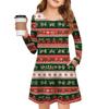 Christmas Day Girls' Long Sleeve Dress - Color Pocket Dress