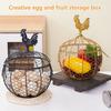 Metal Art Eggs Storage Basket Chicken Shaped Egg Holder Household Vegetables Fruit Container Organizer Rack Basket