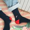 SNOOZY Pink Gun Embroidered Socks (Navy Red)
