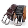 Men's Leather Belt Simple Black Retro Belt Trendy Cowhide Casual Pin Buckle Belt