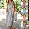 Large Size Women's New Dress Summer Dress Cotton Linen Color Fashion