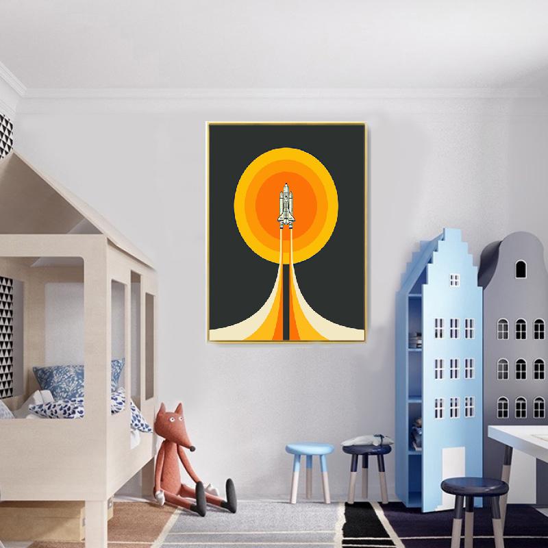 Nordic Solar System Space Shuttle Astronaut Toy Wall Art Canvas Painting Posters And Prints Wall Pictures For Living Room Decor
