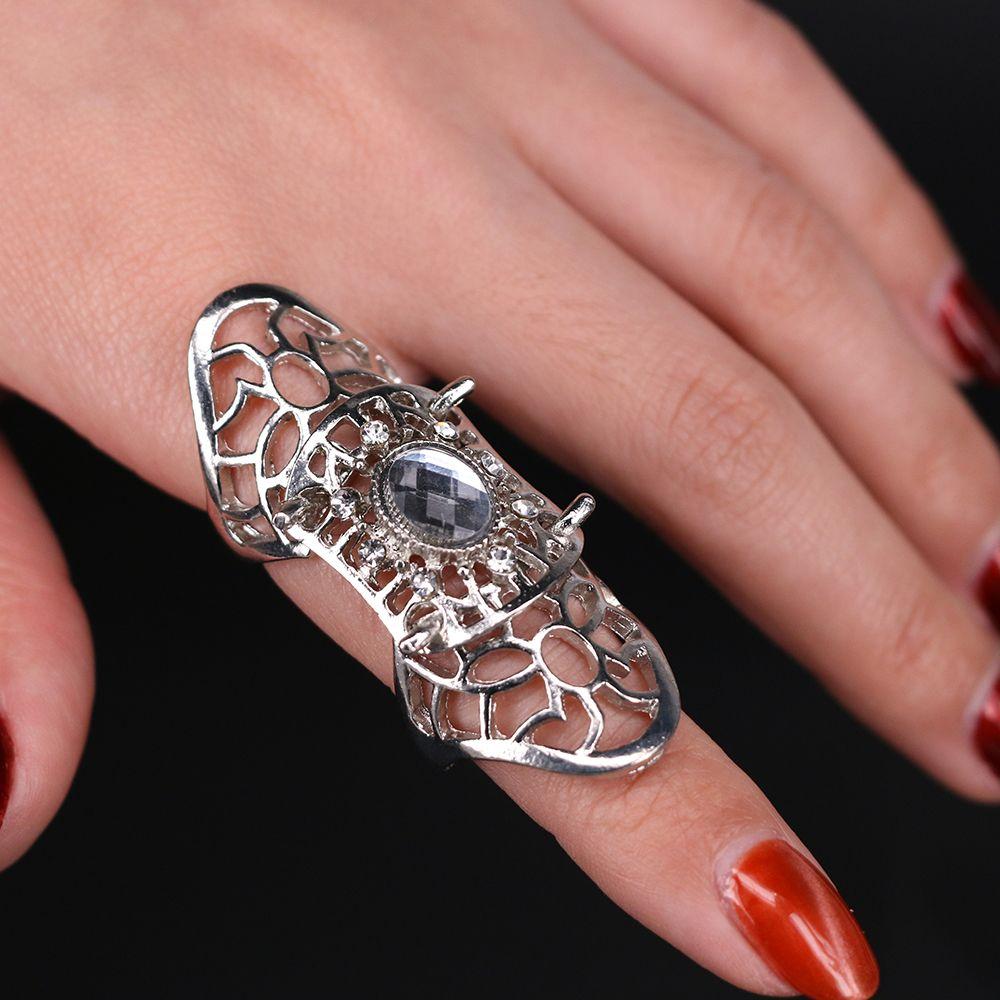 Cool Punk Rings Hollow Scroll Joint Fashion Jewelry for Women /Men Ring Full Finger Claw Rings