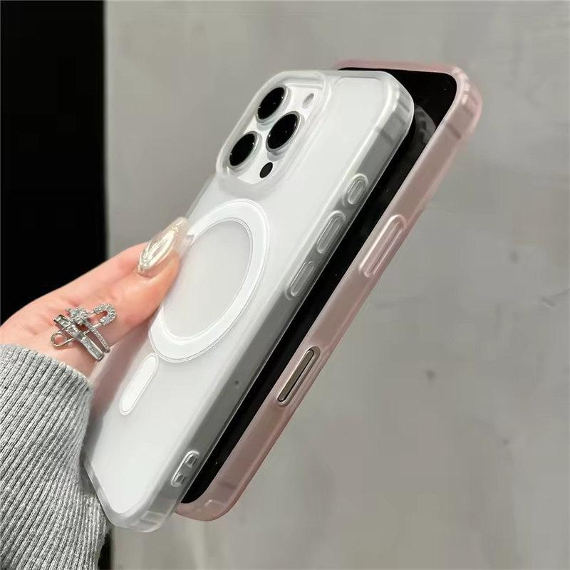 Magnetic Matte Hard PC Translucent Case For iPhone 13 14 15 16 Pro Max For Magsafe Wireless Charge Shockproof Bumper Hard Cover