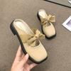 Baotou Slippers Women Wear Fashionable and Versatile Summer New Fairy Style Bow Half Slippers Lazy Shoes Muller Shoes
