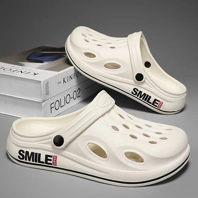 Outdoor Slippers For Men Slip-resistant Beach Sandals Man Comfortable Cheap Korean Style Casual 2024 Style Elegant Eva Shoes