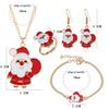 Christmas Tree Santa Elk Bell Earrings Bracelet Ring Necklace Women Jewelry Set