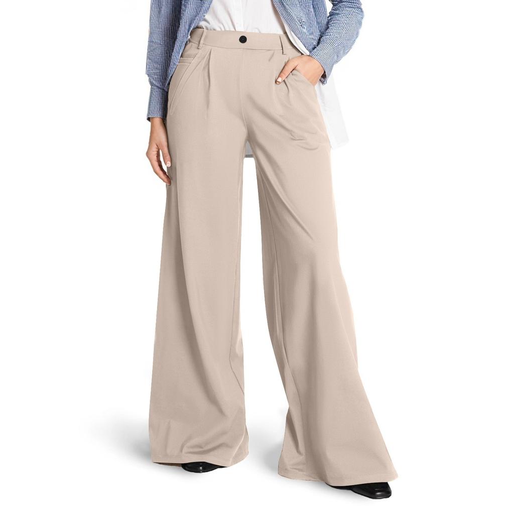 Women's Fashionable And Versatile Elastic Formal Loose Wide-leg Trousers