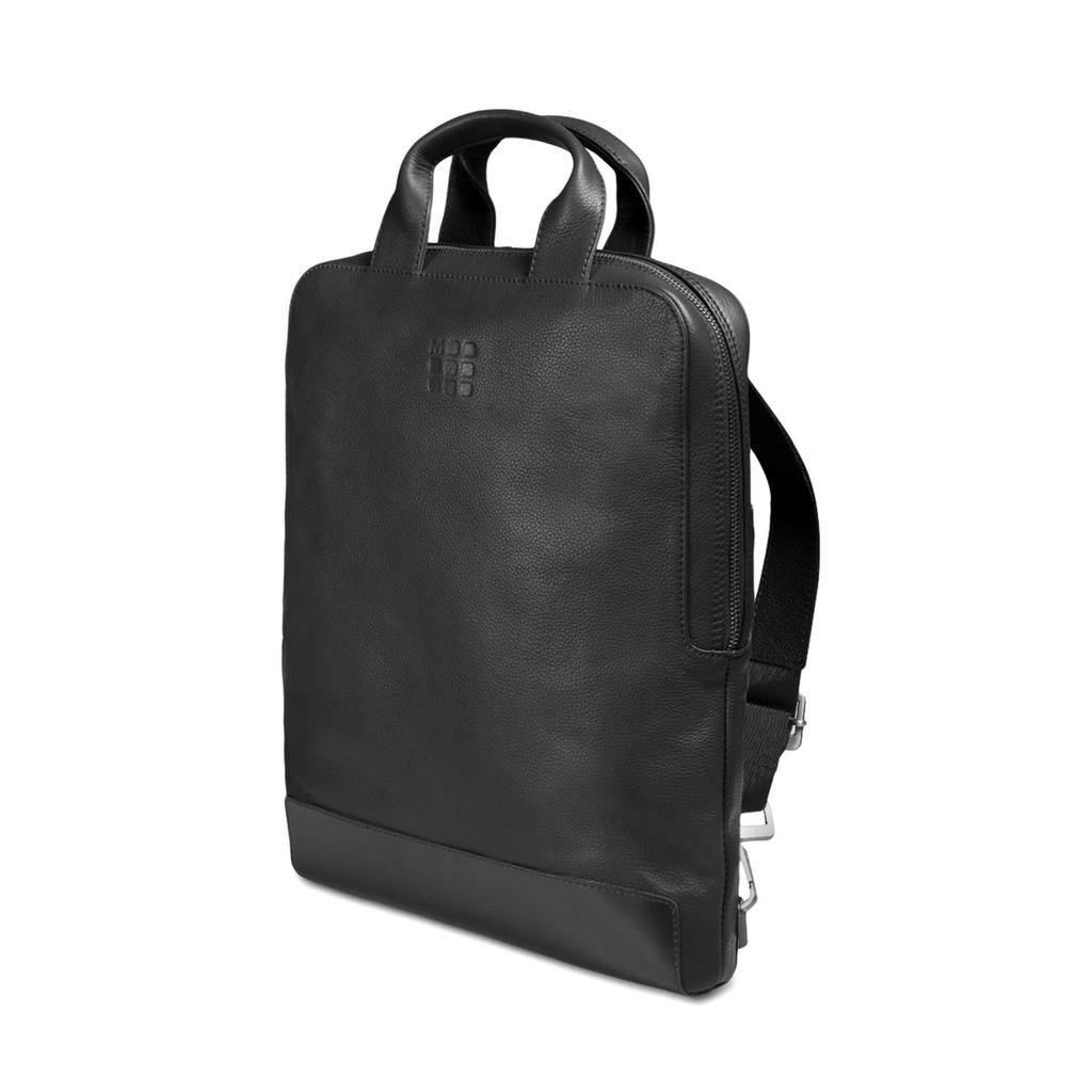 Backpack 15 Inch PC Storage Business Backpack Classic Leather Device Bag Vertical Black One Size [Moleskine] Men's