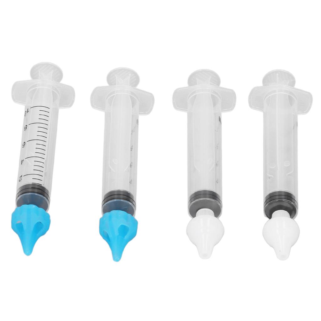 4pcs Professional Baby Nasal Irrigator Syringe Type Silicone Infant Nose Ear Cleaner Rinsing Device
