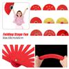 Red Chinese Tai Chi Wedding Party Decor Plastic Bone Fan Yoga Fan Folding Stage Fan Kung Fu Fan