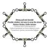 10Pcs Durable Splitter Luminous Wivels Bearing Fishing Pin Line Connector Trident 3 Way Ring Rolling